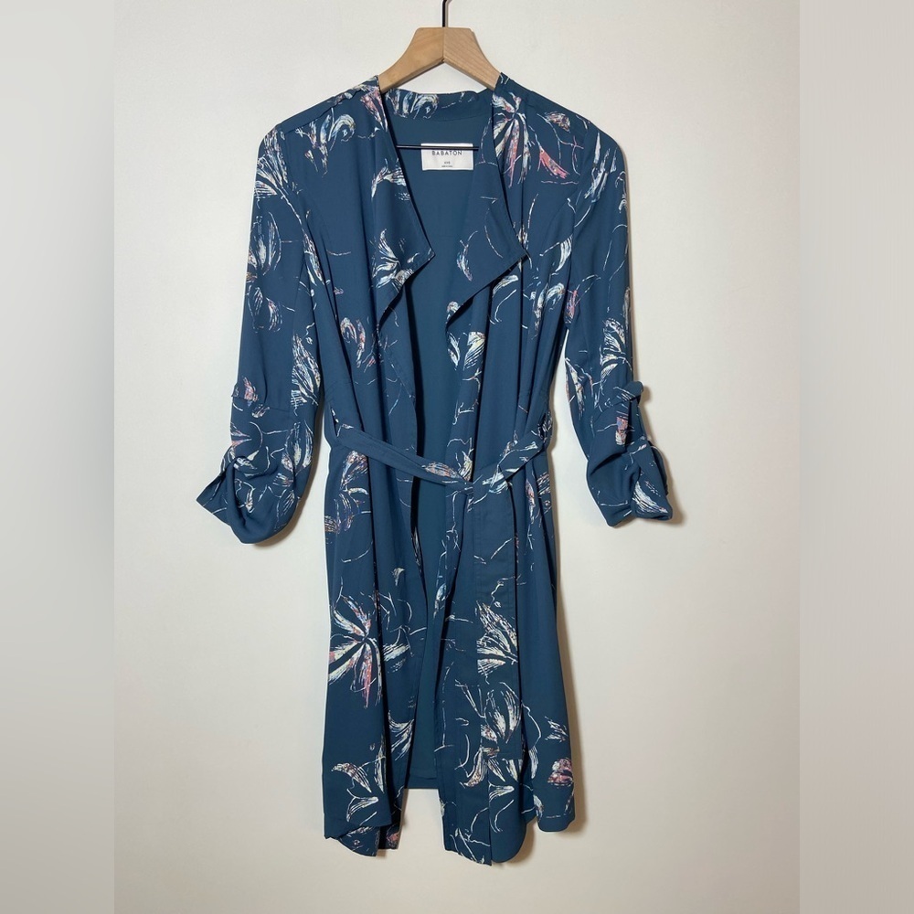 Aritzia Babaton Quincey Jacket Teal Floral Size XXS